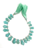 19 pcs Amazonite Gemstone Fancy Drop Faceted Beads, Jewelry Supplies forJewelry Making, Wholesale Bulk Beads, 9x5mm - 14x8.5mm