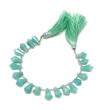 19 pcs Amazonite Gemstone Fancy Drop Faceted Beads, Jewelry Supplies forJewelry Making, Wholesale Bulk Beads, 9x5mm - 14x8.5mm