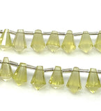 18 Pcs Natural Lemon Quartz Gemstone Beads, Lemon Quartz Faceted Drop Beads, Jewelry Supplies, 10x7.5mm - 13x8.5mm