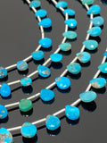 7” Turquoise Gemstone Beads Natural Arizona Turquoise Faceted Pear Shape Beads Jewelry Supplies for DIY Jewelry Making, Bulk Wholesale Beads