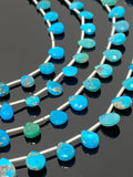 7” Turquoise Gemstone Beads Natural Arizona Turquoise Faceted Pear Shape Beads Jewelry Supplies for DIY Jewelry Making, Bulk Wholesale Beads