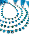 7” Turquoise Gemstone Beads Natural Arizona Turquoise Faceted Pear Shape Beads Jewelry Supplies for DIY Jewelry Making, Bulk Wholesale Beads