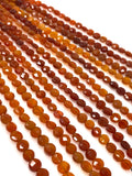 8” Carnelian Gemstone Coin Beads, Natural Carnelian Beads, Jewelry Supplies Bulk Wholesale Beads, 5.5mm - 6mm