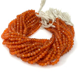 10” Carnelian Gemstone Beads, Natural Carnelian Faceted Round Beads, Jewelry Supplies Bulk Wholesale Beads, 5mm - 5.5mm
