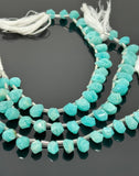Amazonite Gemstone Fancy Twisted Drop Faceted Beads, Jewelry Supplies forJewelry Making, Wholesale Bulk Beads, 10x6mm - 12x8mm, 7" Strand