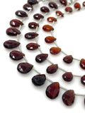 8" Mozambique Garnet Gemstone Beads, Garnet Pear Shape Faceted Beads Jewelry Supplies for Jewelry Making, Wholesale Bulk Beads