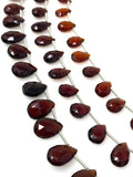 8" Mozambique Garnet Gemstone Beads, Garnet Pear Shape Faceted Beads Jewelry Supplies for Jewelry Making, Wholesale Bulk Beads