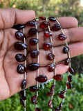 8" Mozambique Garnet Gemstone Beads, Garnet Pear Shape Faceted Beads Jewelry Supplies for Jewelry Making, Wholesale Bulk Beads