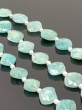 15 Pcs Amazonite Fancy Diamond Shape Beads, Peruvian Amazonite Gemstone Beads for Jewelry Making, 9mm - 10mm