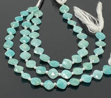 15 Pcs Amazonite Fancy Diamond Shape Beads, Peruvian Amazonite Gemstone Beads for Jewelry Making, 9mm - 10mm