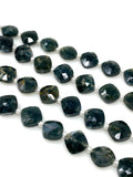 Natural Green Moss Agate Gemstone Beads, Moss Agate Faceted Fancy Diamond Shape Bulk Wholesale Beads, 10mm - 11mm, 7.5" Strand