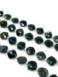 7.5" Natural Green Moss Agate Gemstone Beads, Moss Agate Faceted Fancy Diamond Shape Bulk Wholesale Beads, 10mm - 11mm