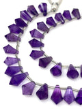 18 Pcs Natural Amethyst Gemstone Faceted Drop Briolette Beads, Jewelry Supplies for Jewelry Making, Bulk Wholesale Beads