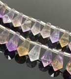 Ametrine Faceted Drop Beads, Ametrine Gemstone Beads for Jewelry Making, 10x6mm - 14x9mm, 16 Pcs