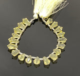 18 Pcs Natural Lemon Quartz Gemstone Beads, Lemon Quartz Faceted Drop Beads, Jewelry Supplies, 10x7.5mm - 13x8.5mm