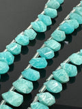 Amazonite Gemstone Fancy Twisted Drop Faceted Beads, Jewelry Supplies forJewelry Making, Wholesale Bulk Beads, 10x6mm - 12x8mm, 7" Strand