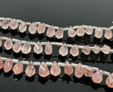 Strawberry Quartz Faceted Twisted Drop Shape Beads, Gemstone Beads, Jewelry Supplies Wholesale Bulk Beads, 9x5mm - 12x8mm, 7" Strand