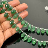 8" Green Strawberry Quartz Faceted Marquise Beads, Gemstone Beads, Wholesale Bulk Beads, 11x6mm - 15x7.5mm