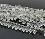 8" Clear Crystal Quartz Faceted Marquise Beads, Clear Crystal Quartz Gemstone Beads, 13x7mm - 15x8.5mm