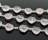 10 Pcs Rose Quartz Gemstone Beads, Rose Quartz Heart Shape Faceted Beads, Bulk Wholesale Beads, 9mm - 10mm