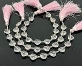 10 Pcs Rose Quartz Gemstone Beads, Rose Quartz Heart Shape Faceted Beads, Bulk Wholesale Beads, 9mm - 10mm