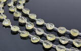 7.5” Lemon Topaz Gemstone Beads, Heart Shape Faceted Lemon Topaz Bulk Wholesale Beads, 9mm - 10mm