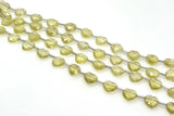 7.5” Lemon Topaz Gemstone Beads, Heart Shape Faceted Lemon Topaz Bulk Wholesale Beads, 9mm - 10mm
