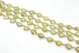 7.5” Lemon Topaz Gemstone Beads, Heart Shape Faceted Lemon Topaz Bulk Wholesale Beads, 9mm - 10mm