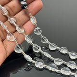 12 Pcs Clear Crystal Quartz Faceted Heart Shape Beads, Clear Crystal Quartz Gemstone Beads, 9mm - 10mm