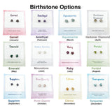 Raw Birthstone Stud Earrings, Sterling Silver Gemstone Stud Earrings, Healing Crystal Rough Gemstone Studs Gifts for Her