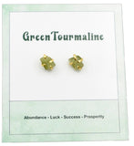 Raw Crystal Stud Earrings, Gold Plated over Silver Gemstone Stud Earrings, Healing Crystal Rough Gemstone Studs Gifts for Her