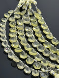 14 Pcs Lemon Quartz Gemstone Beads, Hexagon Shape Faceted Lemon Quartz Bulk Wholesale Beads, 10mm - 12mm