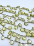 14 Pcs Lemon Quartz Gemstone Beads, Hexagon Shape Faceted Lemon Quartz Bulk Wholesale Beads, 10mm - 12mm