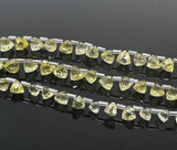 8.5” Lemon Quartz Trillion Shape Briolette Gemstone Beads, Wholesale Bulk Beads