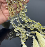 14 Pcs Lemon Quartz Gemstone Beads, Hexagon Shape Faceted Lemon Quartz Bulk Wholesale Beads, 10mm - 12mm