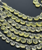 14 Pcs Lemon Quartz Gemstone Beads, Hexagon Shape Faceted Lemon Quartz Bulk Wholesale Beads, 10mm - 12mm