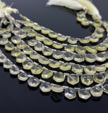 14 Pcs Lemon Quartz Gemstone Beads, Hexagon Shape Faceted Lemon Quartz Bulk Wholesale Beads, 10mm - 12mm