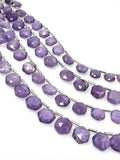 6.5” Amethsyt Gemstone Beads, Light Purple Amethsyt Faceted Hexagon Shape Wholesale Beads for Jewelry Making