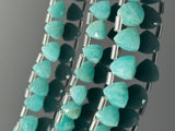 Peruvian Amazonite Trillion Shape Briolette Gemstone Beads, Wholesale Bulk Beads, Jewelry Supplies for DIY Jewelry, 8mm-9mm, 8.5" Strand