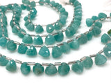 Peruvian Amazonite Trillion Shape Briolette Gemstone Beads, Wholesale Bulk Beads, Jewelry Supplies for DIY Jewelry, 8mm-9mm, 8.5" Strand