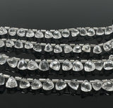 7.5” Clear Crystal Quartz Trillion Shape Briolette Gemstone Beads, Wholesale Bulk Beads, 8mm-10mm