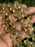 8.5” Lemon Quartz Trillion Shape Briolette Gemstone Beads, Wholesale Bulk Beads