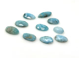 10 Pcs Natural Larimar Rosecut Cabochons, Loose Gemstones, Larimar Rose Cuts, 11.5x7mm - 19x9.5mm