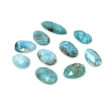 10 Pcs Natural Larimar Rosecut Cabochons, Loose Gemstones, Larimar Rose Cuts, 11.5x7mm - 19x9.5mm