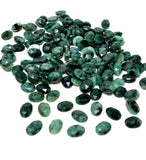 Set of 10 natural emerald rose cut cabochons in freeform shapes for jewelry designers and makers