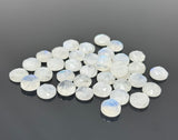 7Pcs / 10 Pcs Natural Rainbow Moonstone Rosecuts, Round Shape Moonstone Faceted Rose Cuts, Loose Gemstone Ring Stones, 9mm - 10mm