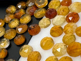 10 Pcs Natural Citrine Rose Cut Cabochons, Loose Gemstones, Citrine Ring Stones Rosecuts, 7mm - 9mm