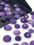 7Pcs / 10 Pcs Natural Amethyst Rose Cut Cabochons, Loose Gemstones, Rosecut Ring Stone, Amethyst Rosecuts, 6mm - 10mm