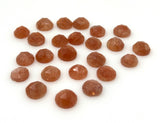 12 Pcs Natural Sunstone Rosecut Cabochons, Loose Gemstones, Sunstone Rose Cuts, Sunstone Ring Stones, 9mm- 10mm