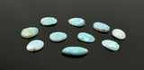 Natural Larimar flat-back cabochons in mixed freeform shapes for jewelry making